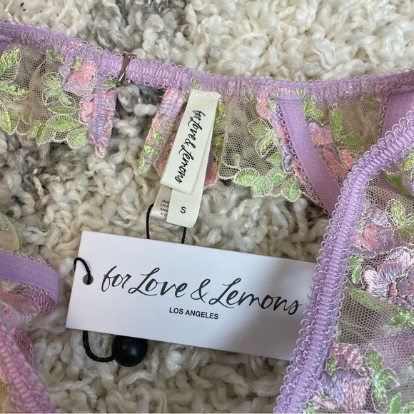For Love and Lemons Lavender/Pink Floral Garter small - Picture 8 of 12